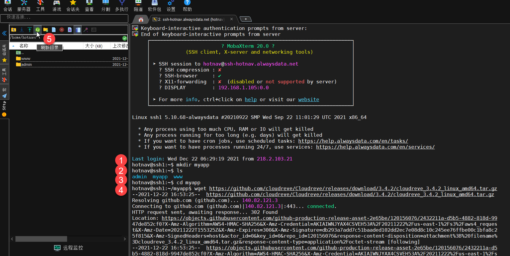 无验证的alwaysdata部署go版的cloudreve云盘程序,直链微软SP、OD